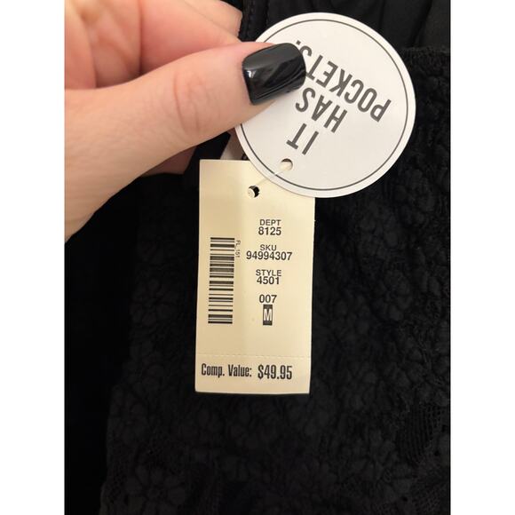 Aeropostale Dress Womens Medium Solid Sweetheart Floral Lace Babydoll NWT - Picture 6 of 8